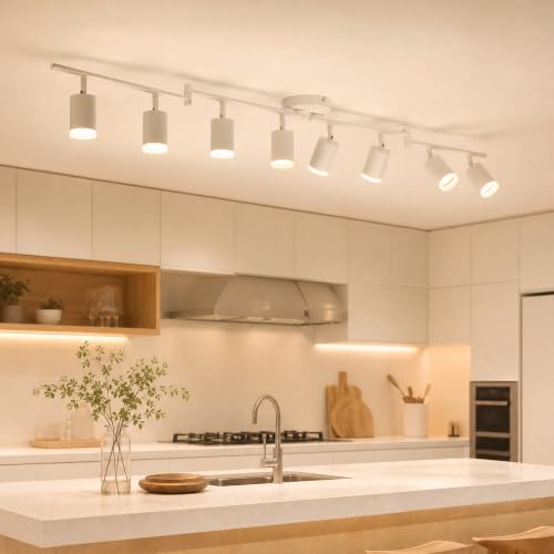 LED Track Lighting Fixtures Ceiling Mount for Kitchen (White / 8 Light (Ceiling Mount))