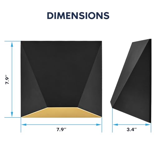 Outdoor LED Black and Gold Wall Sconce