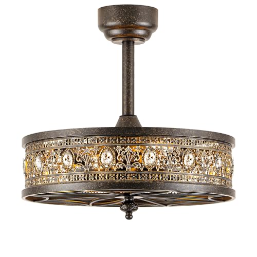 Chandelier Ceiling Fan with Light and Remote