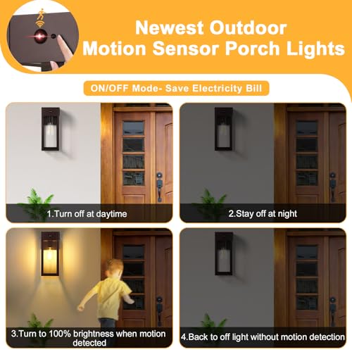 Porch Lights with GFCI Outlet (Brown / 11.88" (1-Pack))