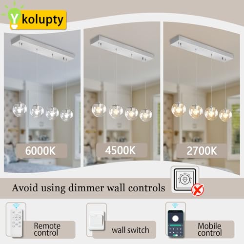 Modern Kitchen Island Lighting Linear Chandeliers for Dining Room 4 (Silver-Clear / Rectangle 4-Light)
