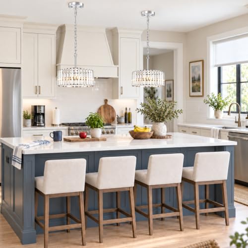 Modern Glass Chandelier for Dining Room (Chrome / 3 Light)