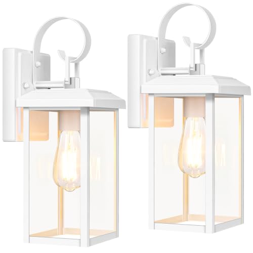 2 Pack 15” Outdoor Wall Light Fixtures (White / 15")