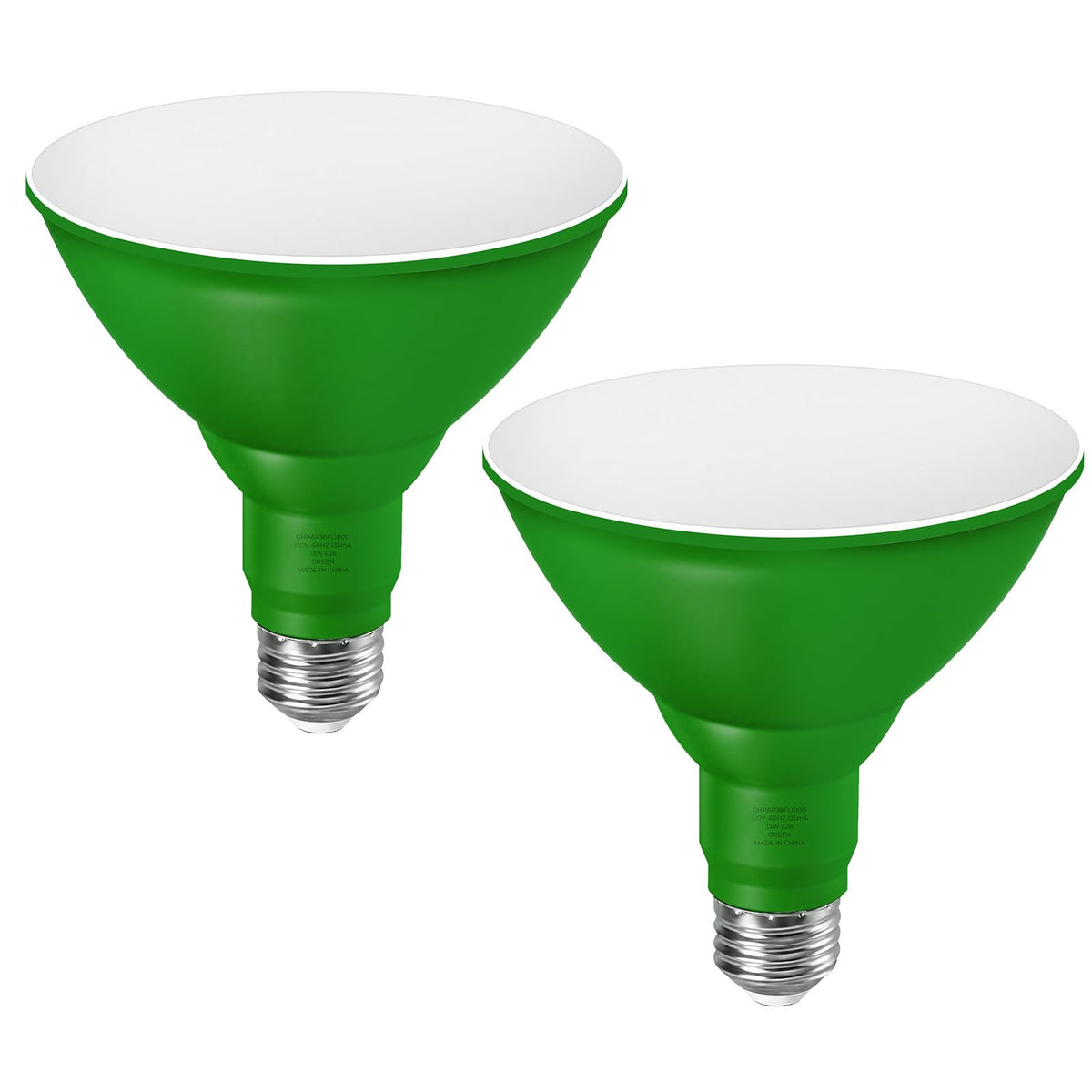 PAR38 Dimmable Green Light Bulb (Green / 2 Pack)