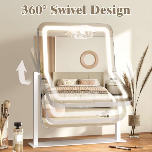 Vanity Mirror with Lights (White / 16.5"L x 13"W)