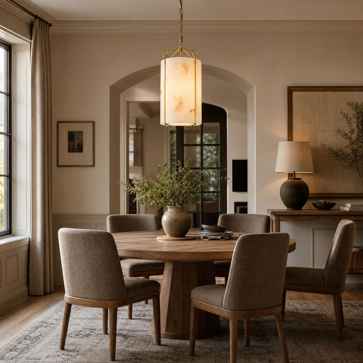 Brushed Gold Alabaster (Brushed Gold-Chandelier)