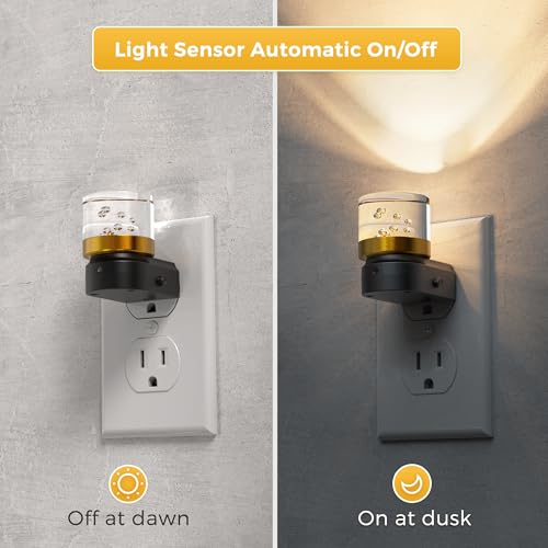 Night Lights Plug into Wall (Black(3CCT)-bubble / 2 Pack)