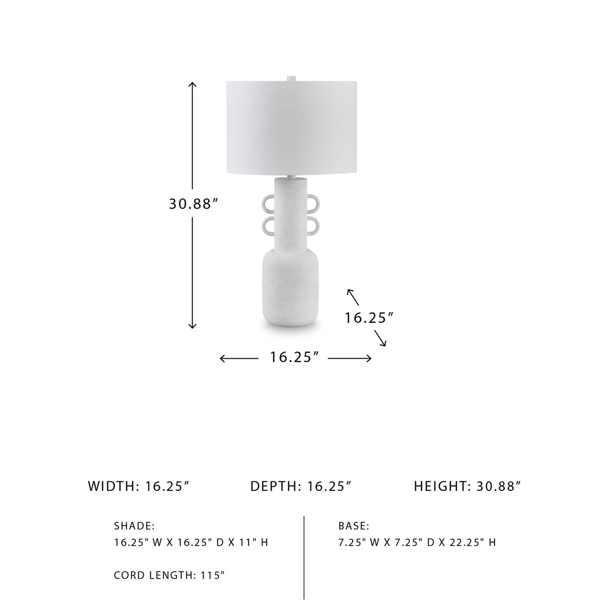 Perringhill Table Lamp (Distressed White / Table Lamp)