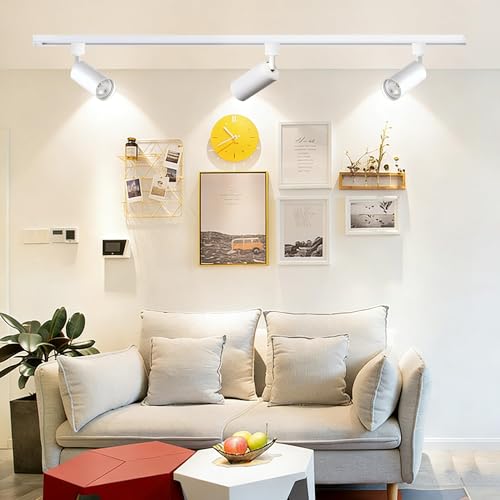 GU10 LED Track Lighting Kit H Type Plug in Dimmable White Spotlights (White 3CCT / 12 Head Big Kit)
