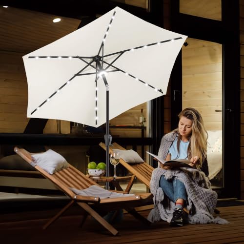 Solar Patio Umbrella with a Centre Light