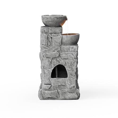 33" Outdoor Water Fountain with LED Lights (33")