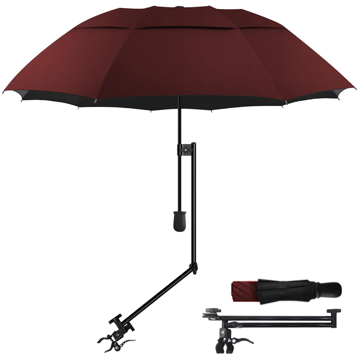Patio Umbrellas Beach umbrella with Clamp (Wine 43″/Type A)