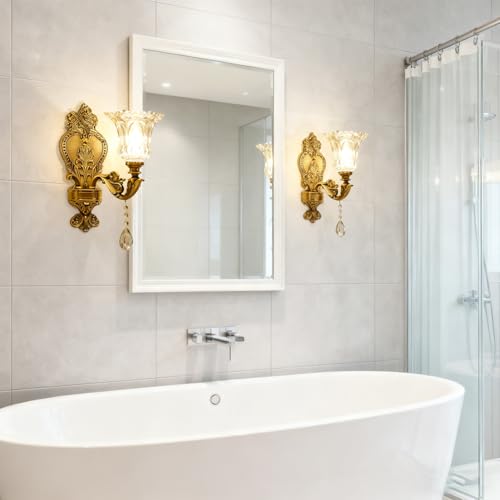 Crystal Wall Sconces Set of 2 (Gold / 2PC)