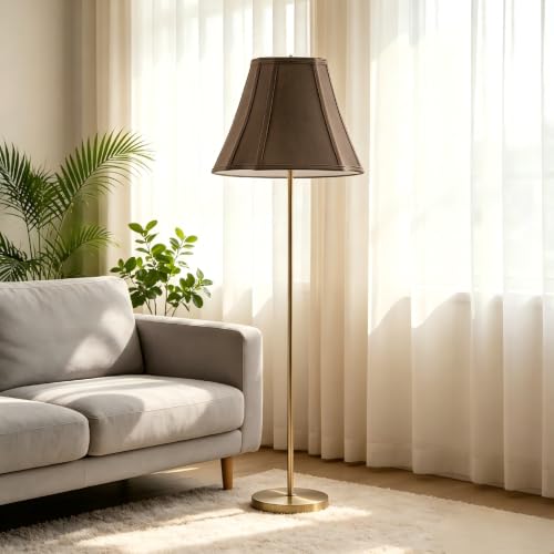 P20-Z-CO-1 Coffee Brown Linen Square Cut Corner Bell Lamp Shade Medium Lampshade 6.25×6.25''Top13×13''Bottom×11''Hight(Spider) Rustic Lamp Shade for Table & Floor Lamp - Lampshade Replacement (Coffee Brown / (6.25*6.25)(13*13)11* 1 Pack)