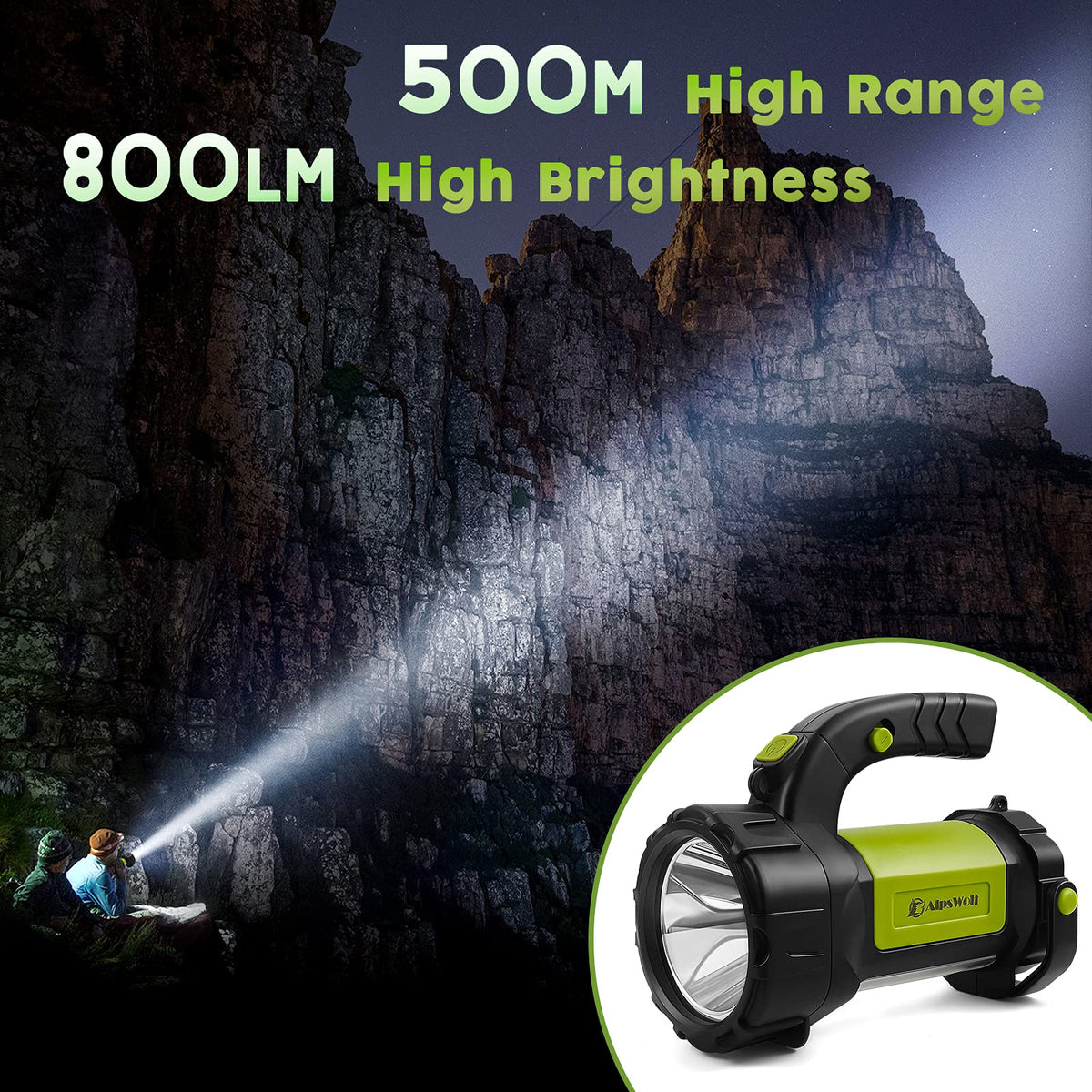 Camping Lantern Rechargeable (Green / 1 Pack)