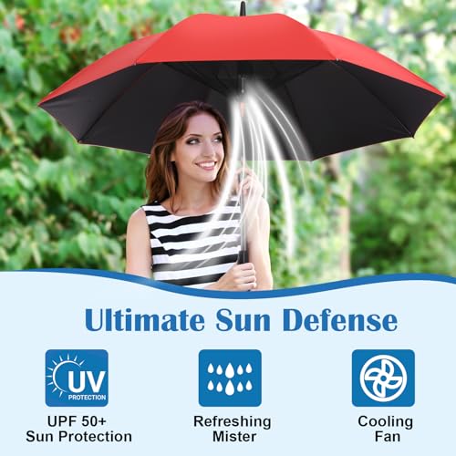 Rechargeable Umbrella with Fan 3 (Red)