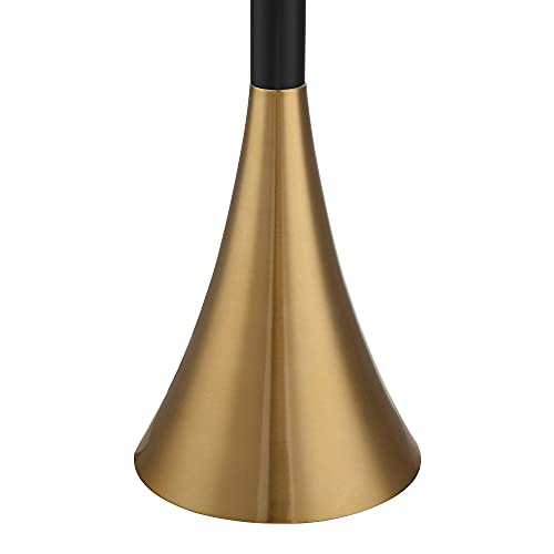 Piazza 72 1 2" Tall Brass and Black Torchiere Floor Lamp (Black and Gold)