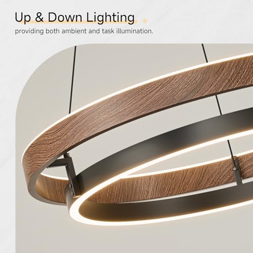 Wood Ring LED Chandelier