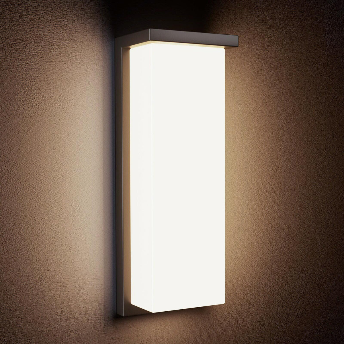 14in Dusk to Dawn Modern Black Outdoor Wall Light Fixtures (1 Pack)