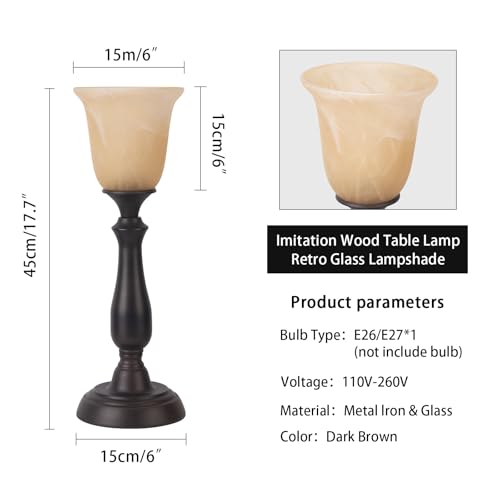 Farmhouse Table Lamp for Living Room (Dark Brown)