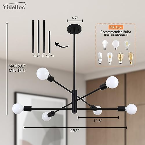 Black Sputnik Chandeliers for Dining Room