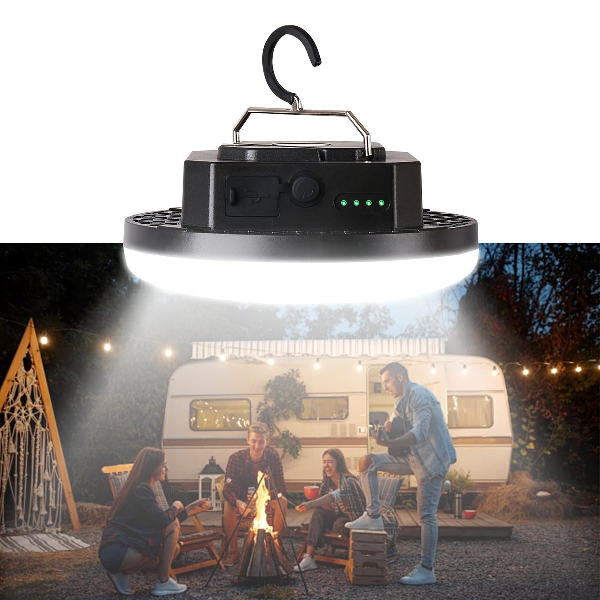 Tent Light Hanging for Camping (Black / 30W)