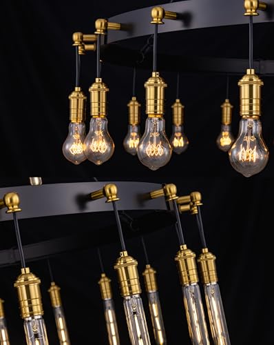 Black and Gold Chandelier 60"W Large 2 (Black Gold)