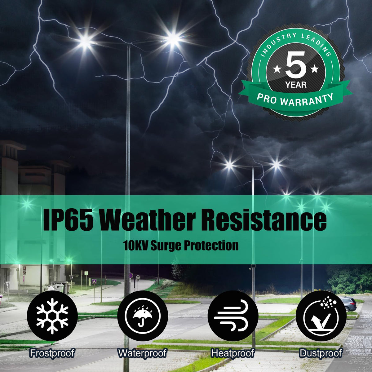 2Pack 320W LED Pole Light Outdoor Parking Lot Lights Dusk to Dawn Photocell (320W)