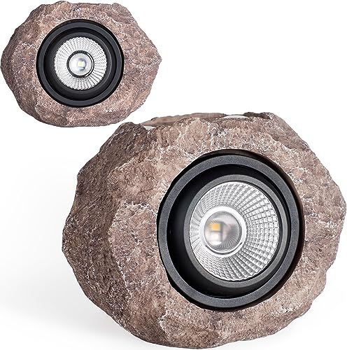 Solar Rock Lights Outdoor Waterproof Solar Spotlight for Garden Pathway