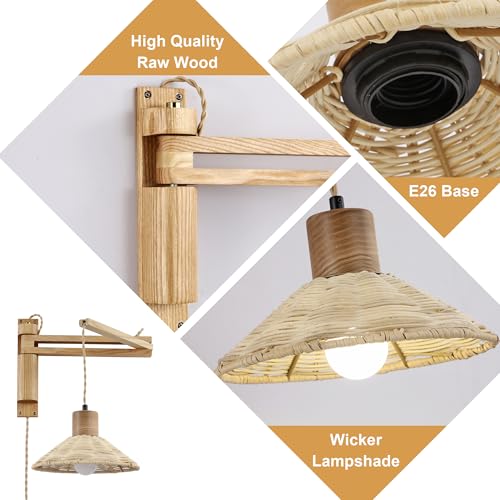 Plug in Wall Lamp (Bamboo + Natural Wood)
