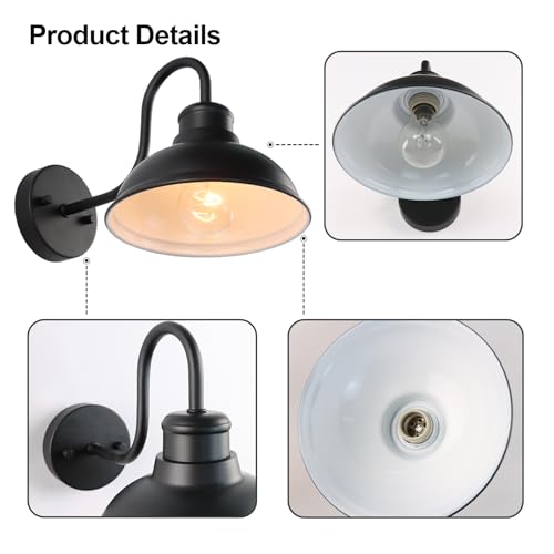 Gooseneck Barn Light Outdoor Wall Lights 8" Exterior Lighting Fixtures (8*7.75*12.75 inches)