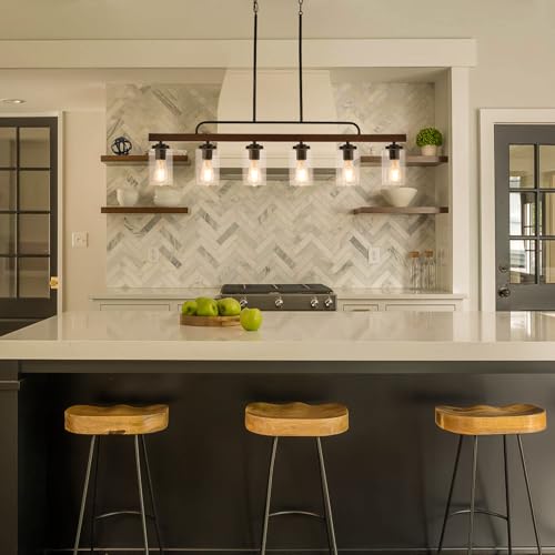 Farmhouse Chandelier 6 (Seeded Glass / 6-Light)