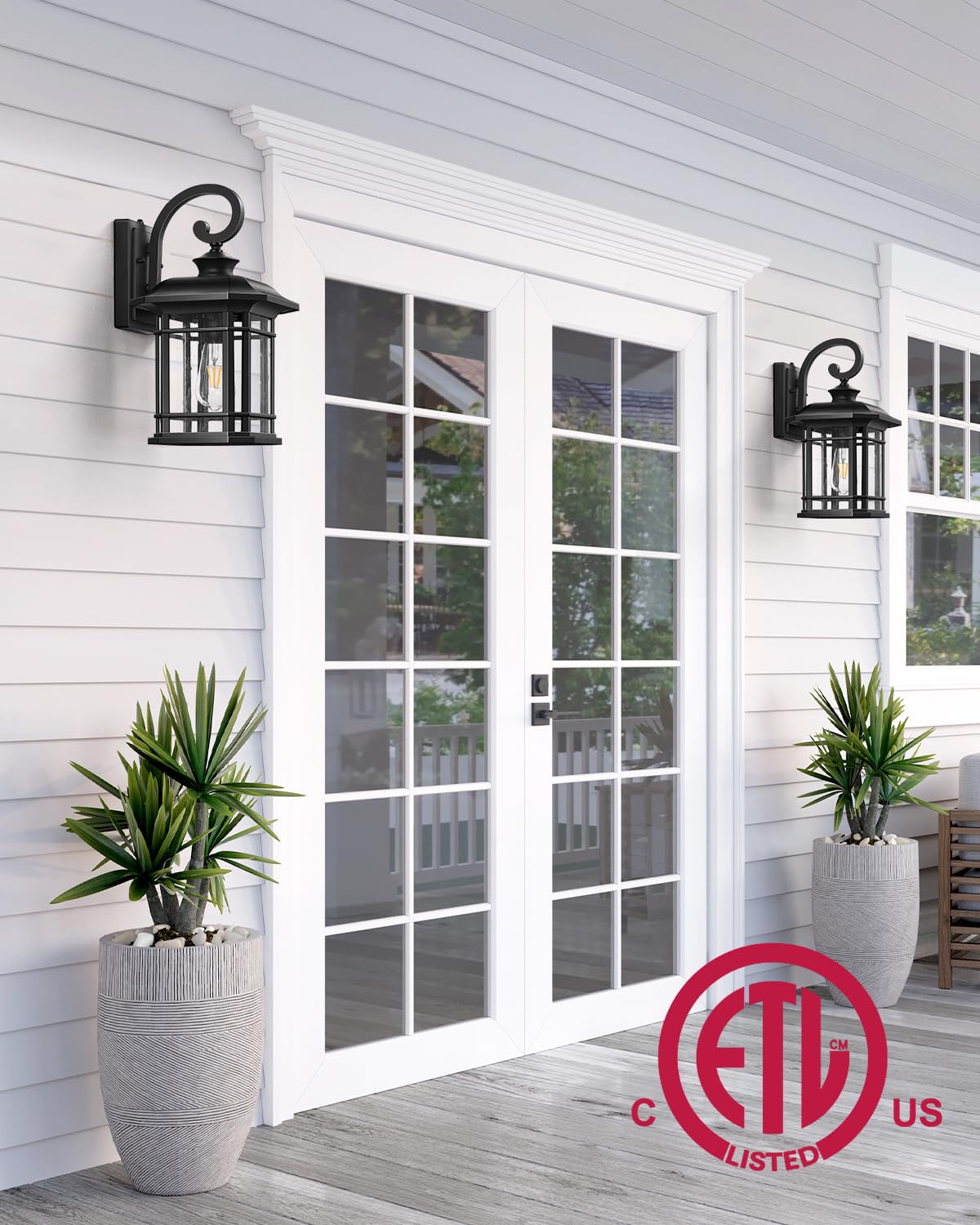 16.7" Large Black Dusk to Dawn Outdoor Lighting (Black / 16.7 in Large Dusk to Dawn 1 Pack)