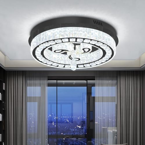 Modern Crystal Chandeliers for Dining Room Flush Mount Ceiling Chandelier for Living Room