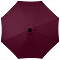 10ft Solar Polyester LED Lighted Patio Umbrella w