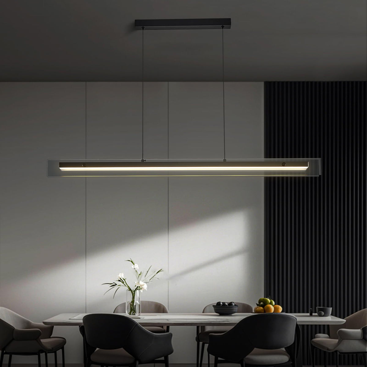 51" glass Linear Pendant Light LED linear kitchen island lighting Modern (51.1")