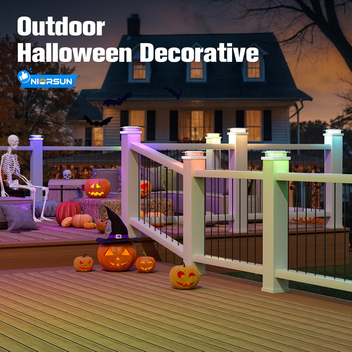 4x4 Post Solar Lights Color Changing (White)
