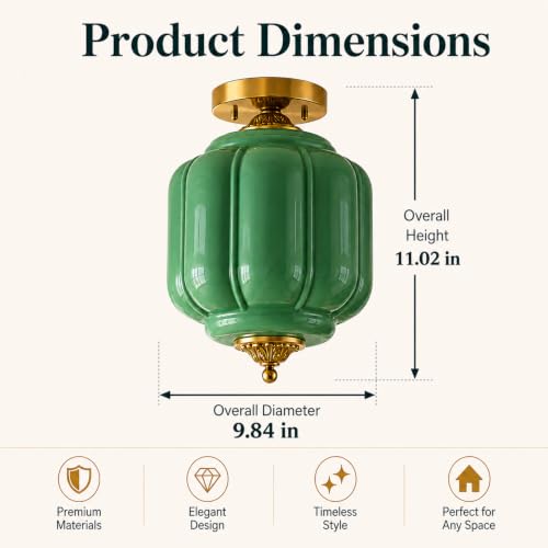 Glass Semi Flush Mount Ceiling Light Fixture