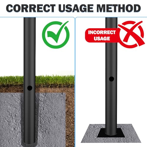 3" x 110" Black Outdoor Light Post Pole