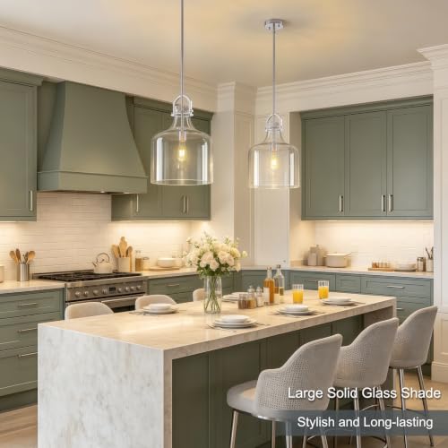 15" H Brushed Nickel Large Pendant Lights Kitchen Island Lighting (Brushed Nickel)