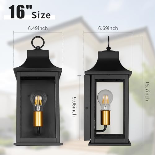 2PK 16" Outdoor Wall Lantern (16 inch - 2 PK)