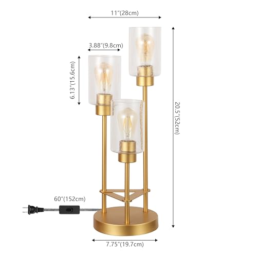 Axel 3 Light Candlestick Accent Table Lamp 20.5" (Gold Painting / 20.5")