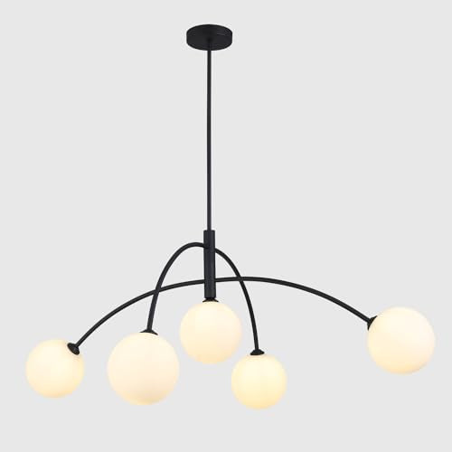 Chandelier 6 Lights Modern Nordic Gold Sputnik Chandelier Hanging Lighting Glass Globe Ceiling Pendant Light Fixtures