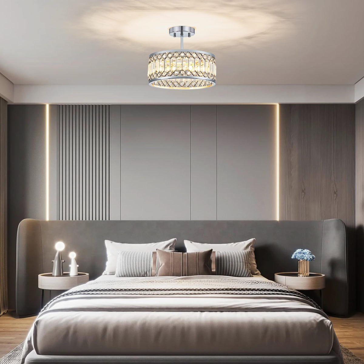 Crystal Chrome Ceiling Light (Chrome / 12 Inch)