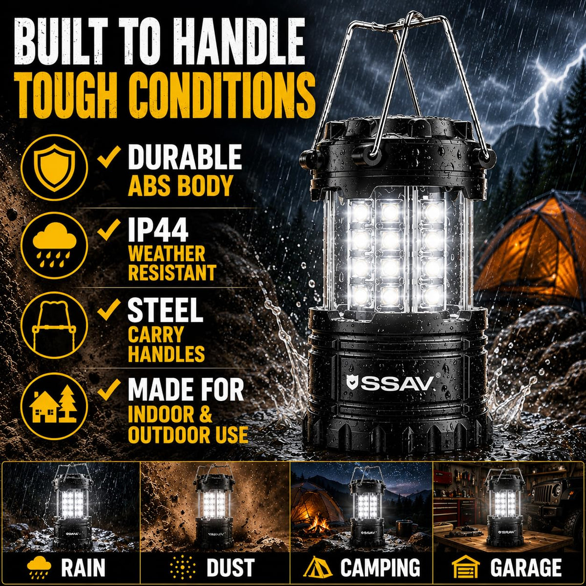 2 Pack Black LED Lanterns (2 Pack Black)