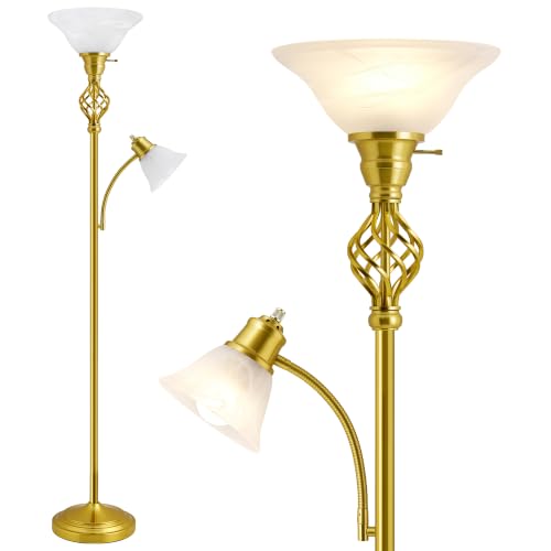Torchiere Floor Lamp for Living Room (Gold 2)