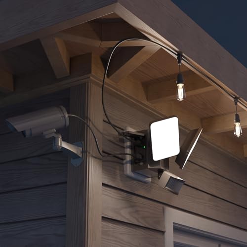 LED Security Light with GFCI Outlets Flood Lights 5000K Bronze (Bronze)