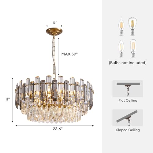 Gold Crystal Chandeliers (24")