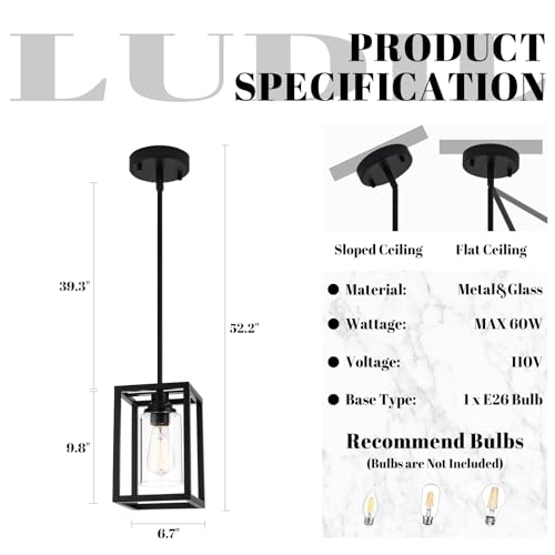 Farmhouse Pendant Light Fixtures (2 Pack)