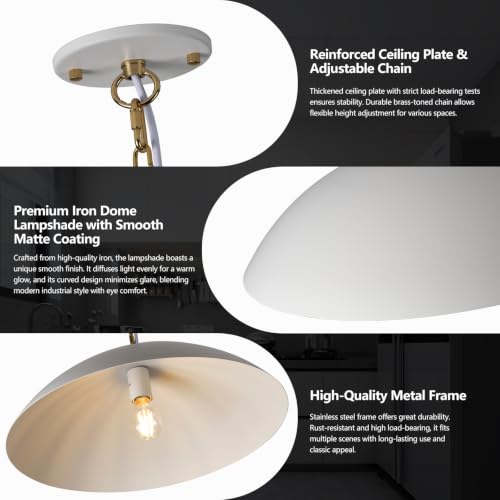20" Modern Large Pendant Light (White / 20"-2 Pack)